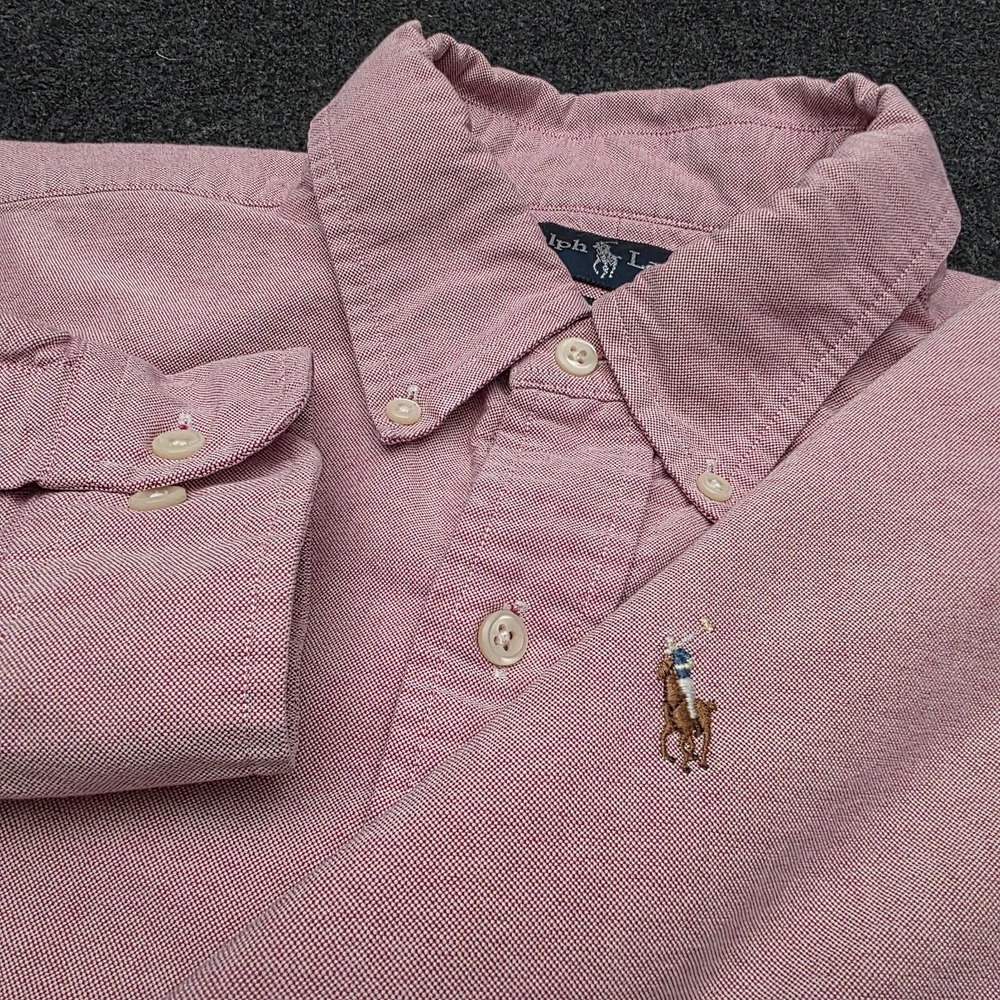 Ralph Lauren Mens 16 Salmon‎ Red Classic Fit Button Down Shirt Flesh Pony